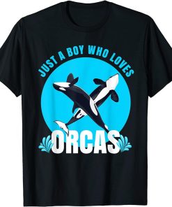 Just a Boy who loves Orcas Whales apparel for boys and men T-Shirt