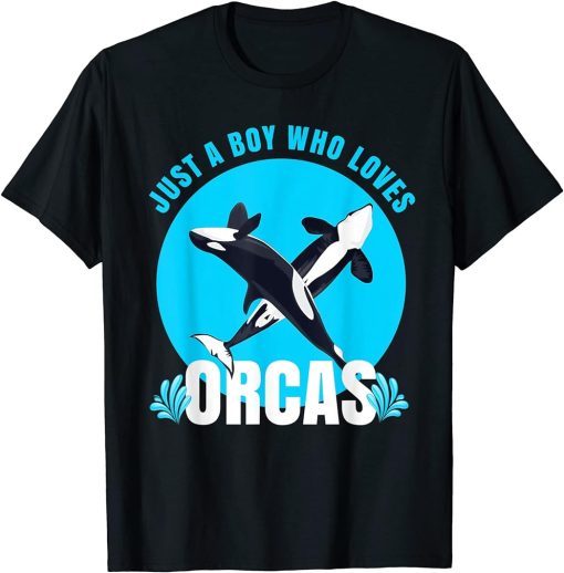 Just a Boy who loves Orcas Whales apparel for boys and men T-Shirt