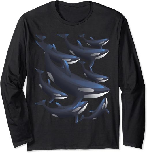 Orca Killer Whale Toothed Whale Marine Mammal Dolphin Long Sleeve T-Shirt