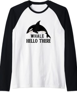 Whale Hello There Orca Raglan Baseball Tee