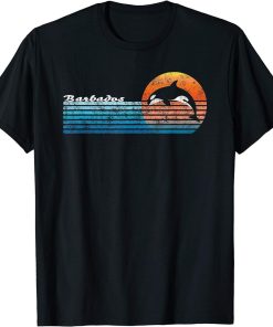 Vintage Barbados Retro 80s Orca Sunset T-Shirt