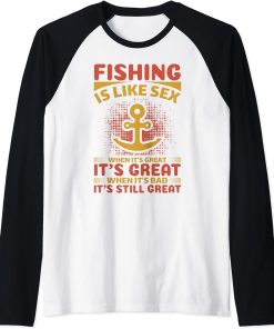 Fishing Rods Lovers | Funny Fishing Sayings | Funny Fishing Raglan Baseball Tee