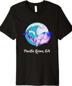 Pacific Grove CA Japanese Paint Geometric Orca Killer Whale Premium T-Shirt