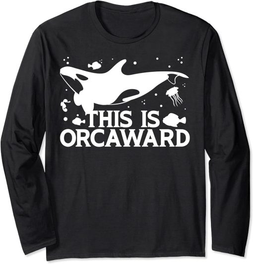 Funny Orca Lover Graphic for Women Men Kids Whale Long Sleeve T-Shirt